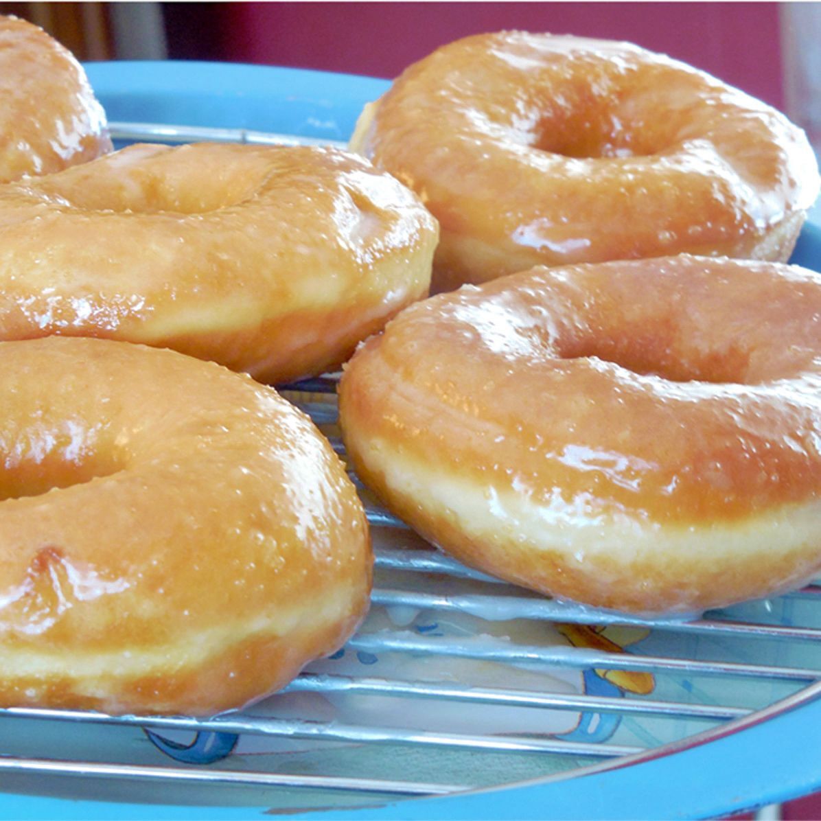 Doughnuts on rack